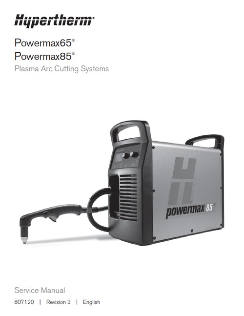 Product picture Hypertherm Powermax65 Powermax85 Plasma Arc service manual 