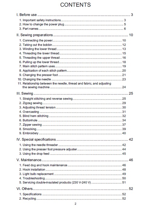 Product picture Toyota RS2000A/B sewing machine instruction manual