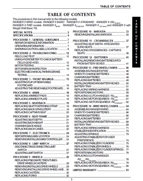 Product picture Invacare Ranger II storm series wheelchair service manual
