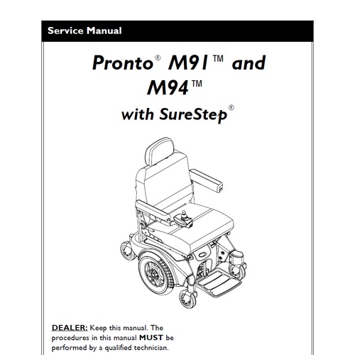 Product picture INVACARE Pronto M91 M94 SureStep WHEELCHAIR SERVICE MANUAL