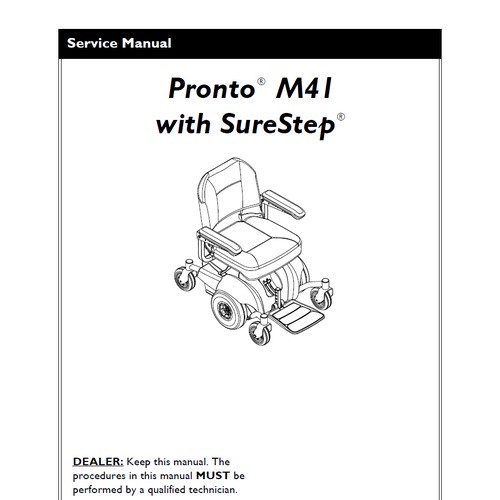 Product picture INVACARE Pronto M41 with SureStep WHEELCHAIR SERVICE MANUAL