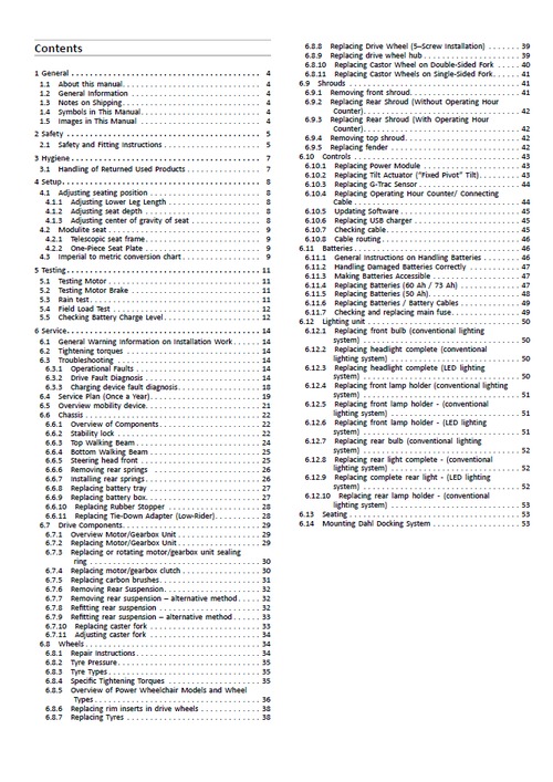 Product picture Invacare TDX SP2 WheelChair Service Manual