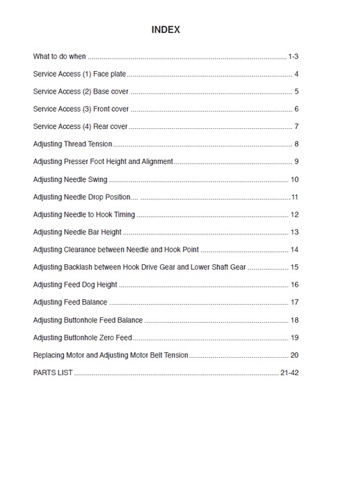 Product picture Janome 6021 service manual and part list